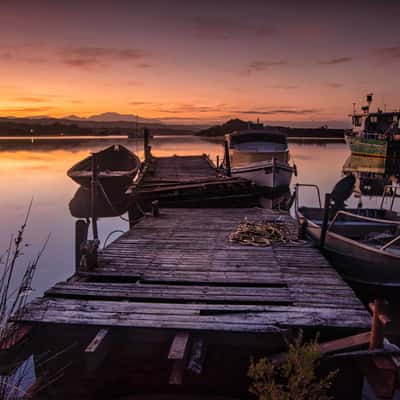 Old Jetty sunrise Morse Bay, Strahan, Tasmania, Australia