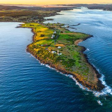 Peninsula Drone Low Head lighthouse, Tasmania, Australia