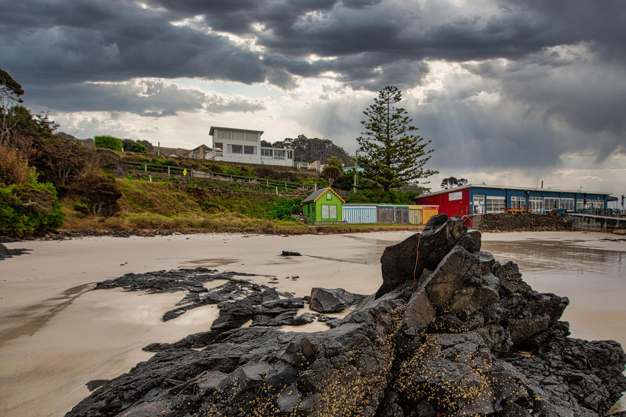 Rock, Coloured storage, Boat Harbour Beach, Tasmania, Australia