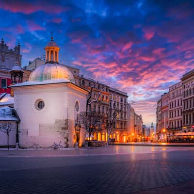 St. Adalbert's Church on Kraków's Main Market Square, Poland