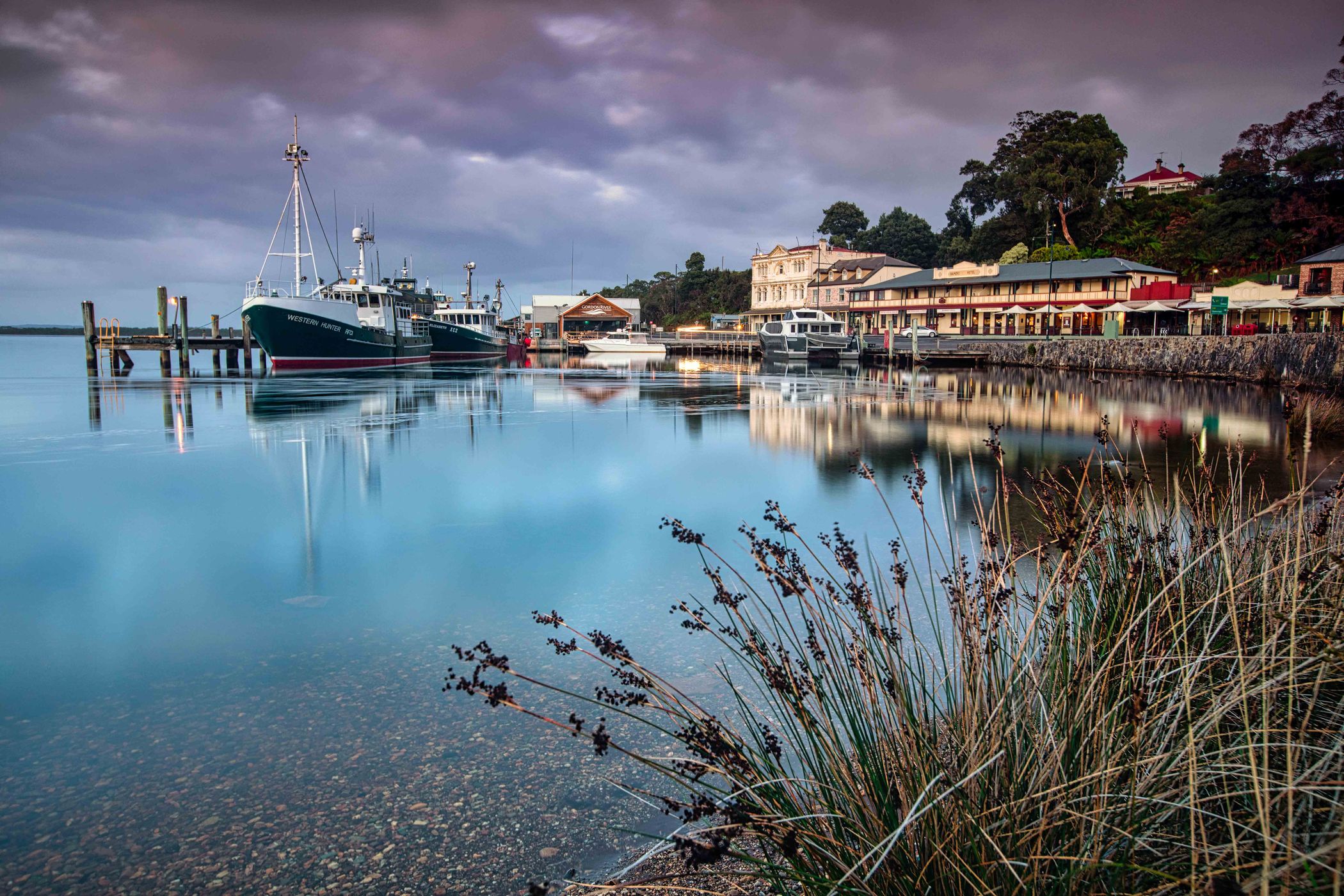 The Harbour at Sunrise, Strahan, Tasmania, Australia