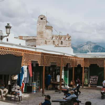 The view of Kasaba from café in old medina of tetouan, Morocco