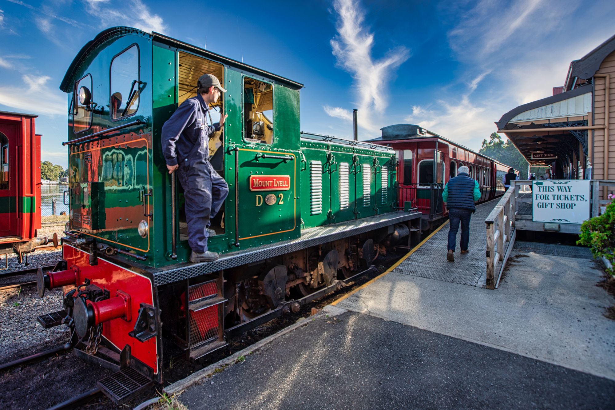 Train at Regatta Point Station, Strahan, Tasmania, Australia
