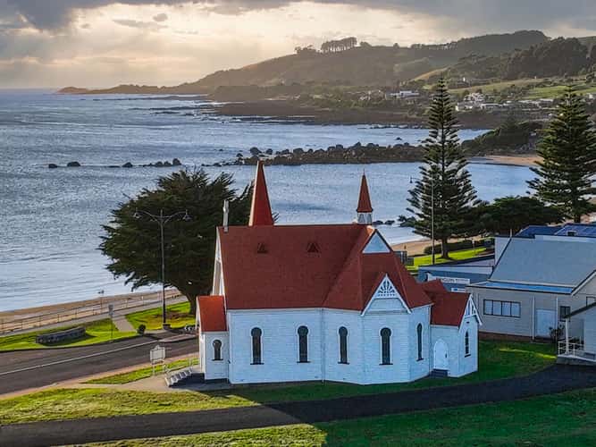 Uniting Church drone, Penguin, Tasmania