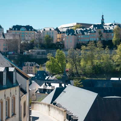 View to Stierchen Bridge and old town of Luxembourg, Luxembourg