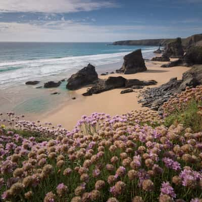 Bedruthan Steps Beach , Cornwall, United Kingdom