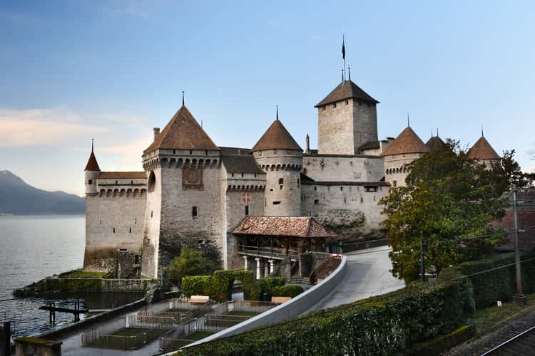 Chillion Castle from the train, Montreux