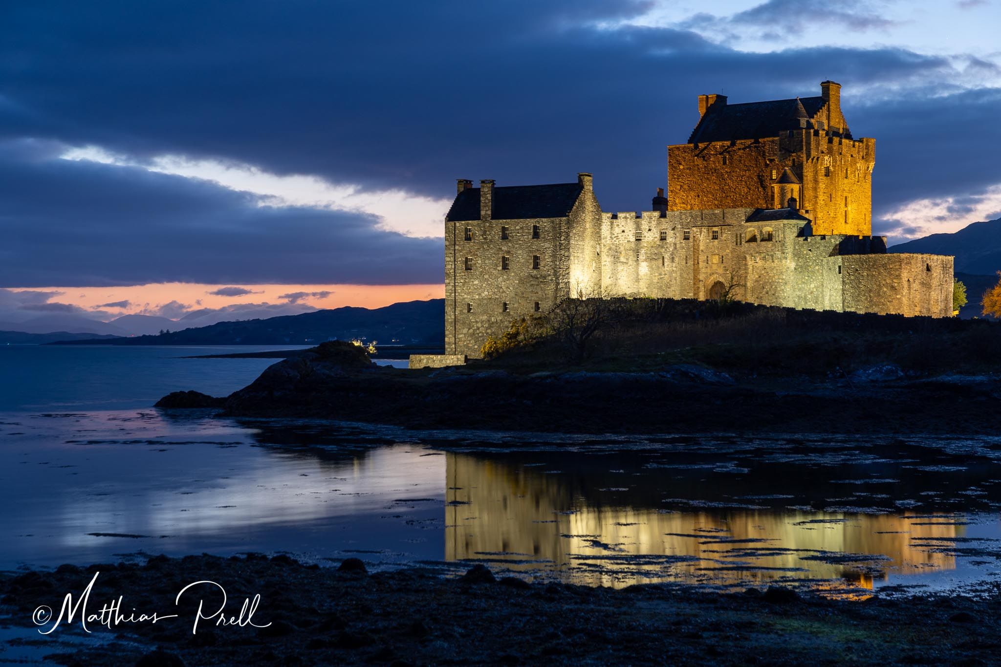 Side view of Eilean Donan Castle, Scotland, United Kingdom