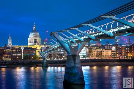 Millennium Bridge and St. Pauls, London