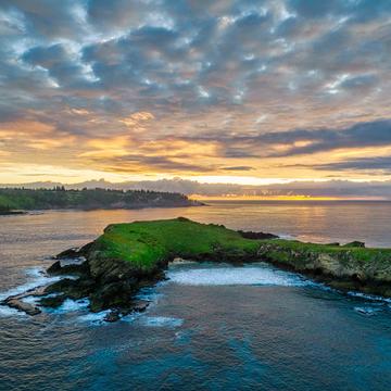 Nepean Island sunrise over Norfolk Island, Norfolk Island