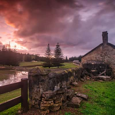 Old Building Sunrise, Kingston, Norfolk Island, Norfolk Island