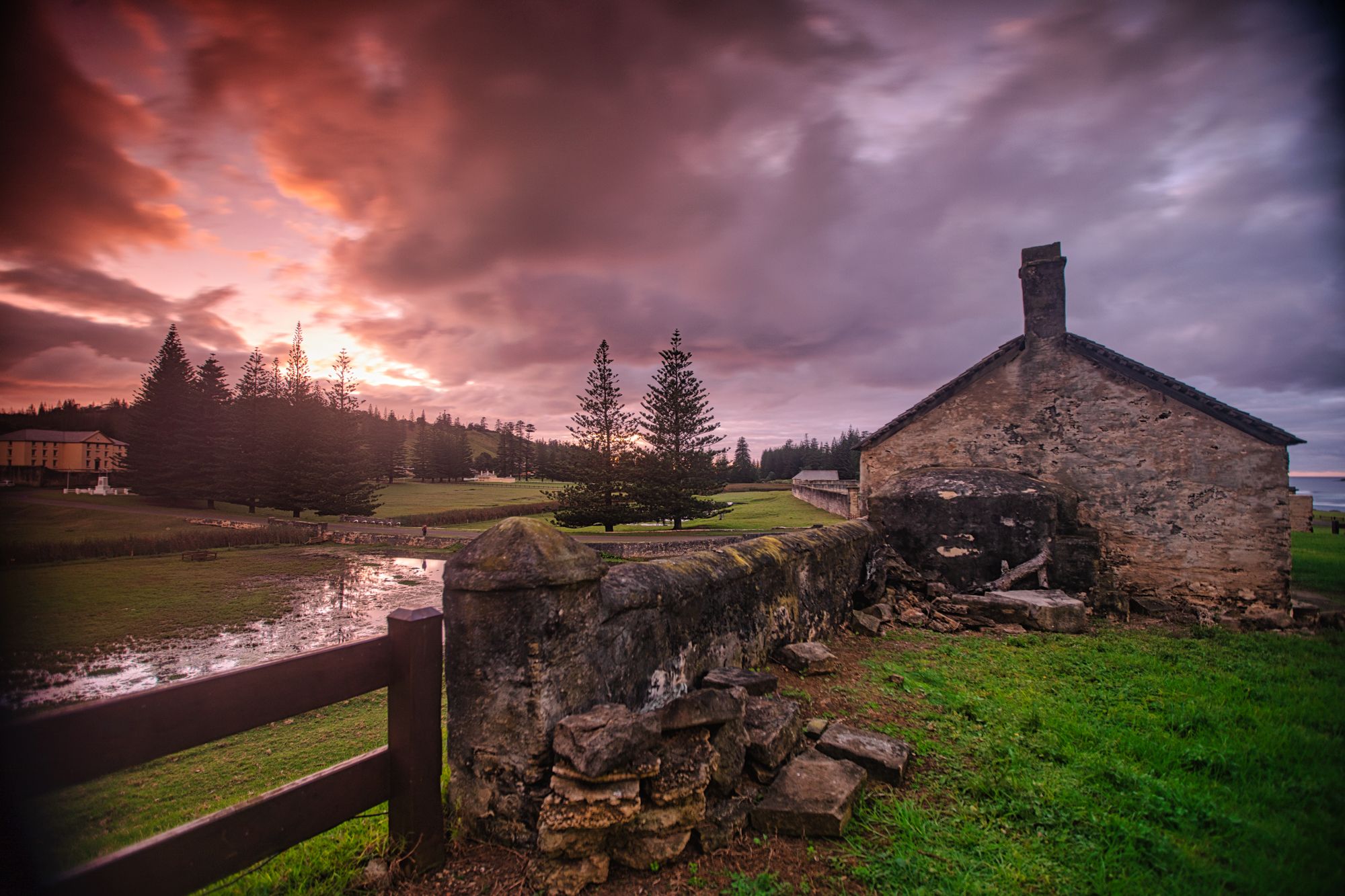 Old Building Sunrise, Kingston, Norfolk Island, Norfolk Island
