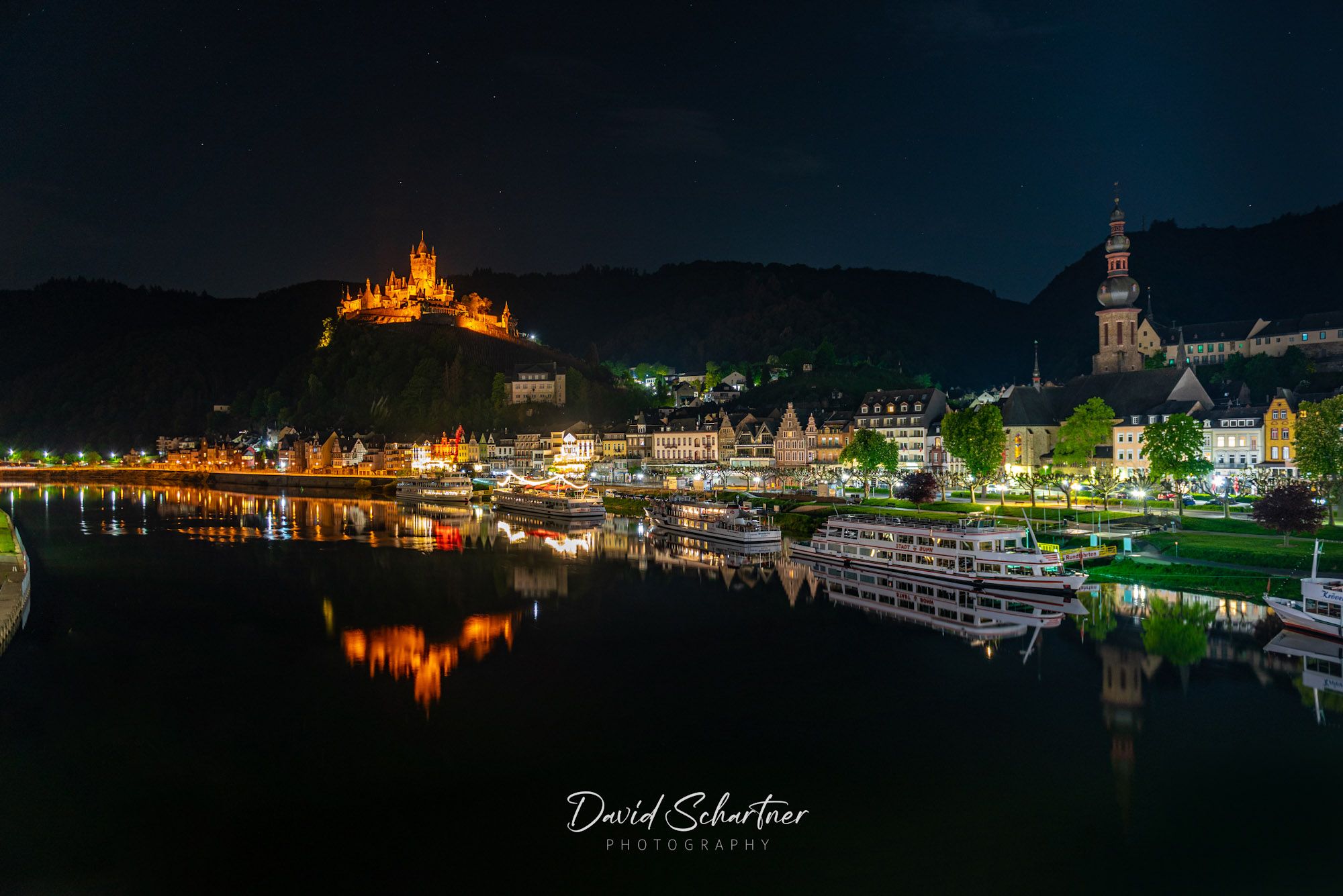 Reichsburg Cochem from Skagerak Bridge, Cochem, Germany