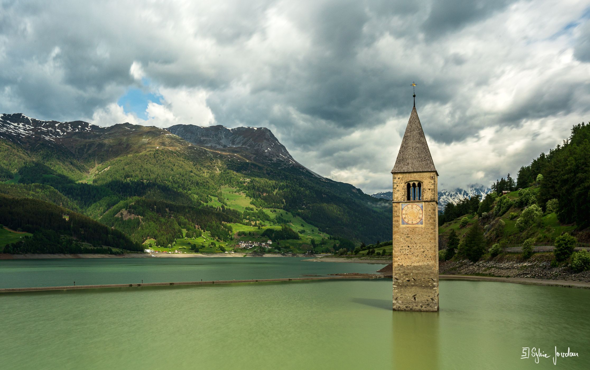 Submerged Church Tower of Graun, Lake Reschen/Resia, Italy