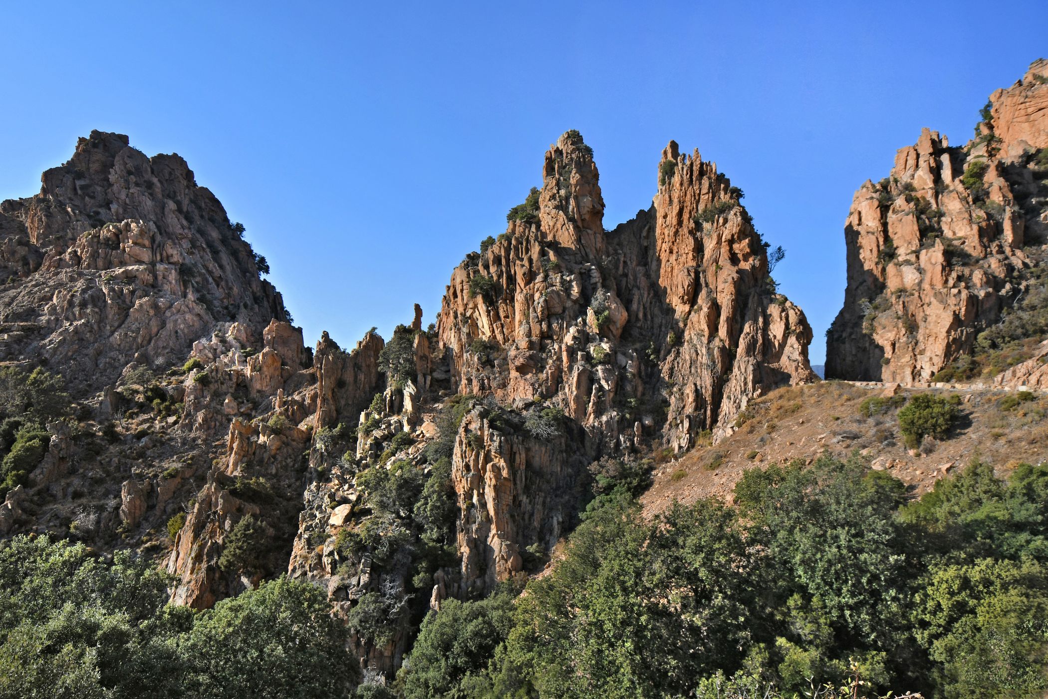 Road at Calaque de Piana, France
