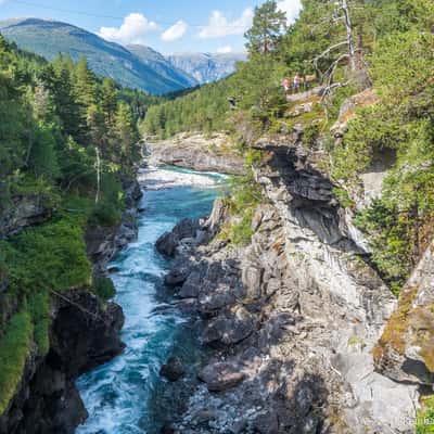 Slettafossen Rapids and Waterfall, Norway