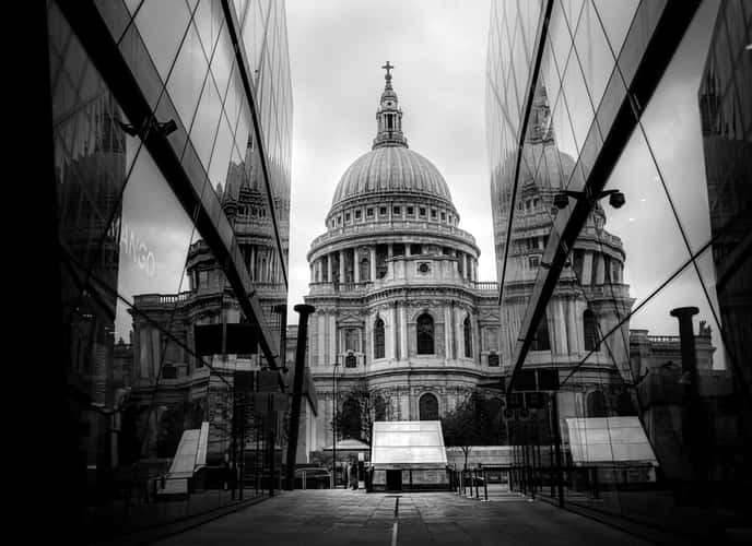 Reflection of St Paul's Cathedral, London