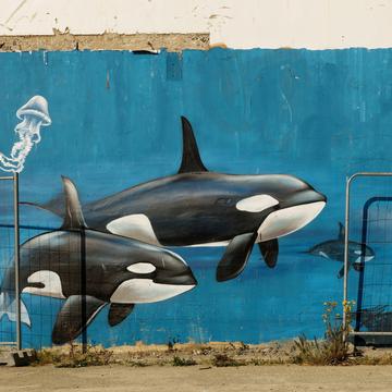 Street art at the Lorient submarine base, France
