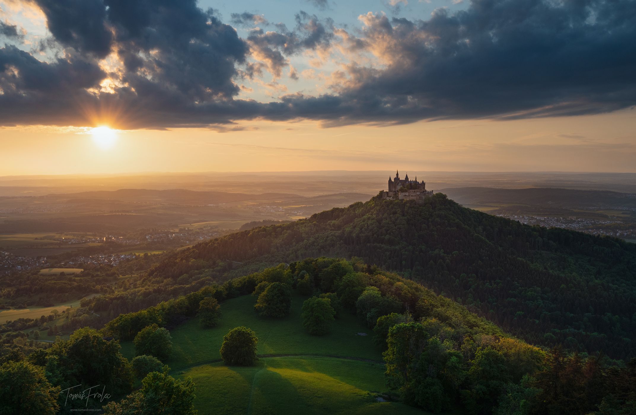 The view on Hohenzollern Castle from Zellerhorn Gipfel, Germany