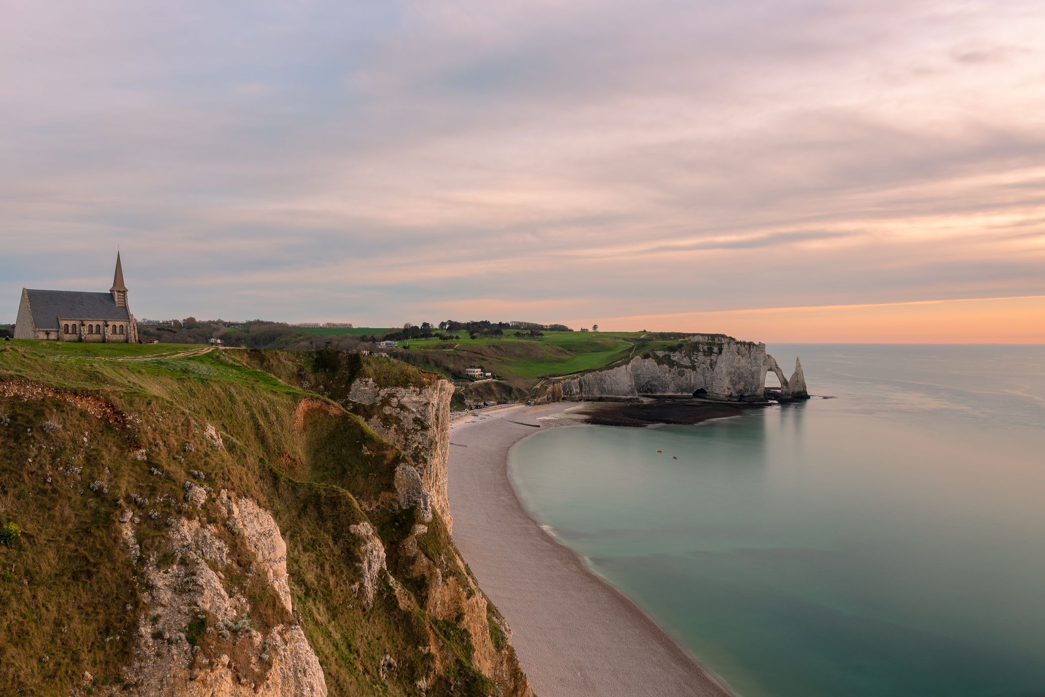 Beautiful cliffs of Etretat, France