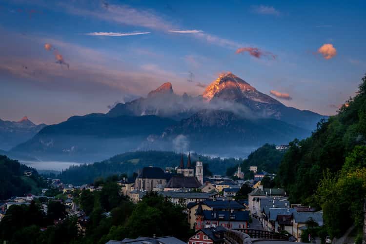 Watzmann View from Street in Berchtesgaden