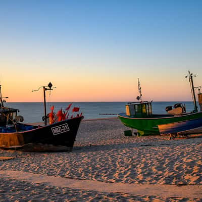 Boats at the beach, Poland