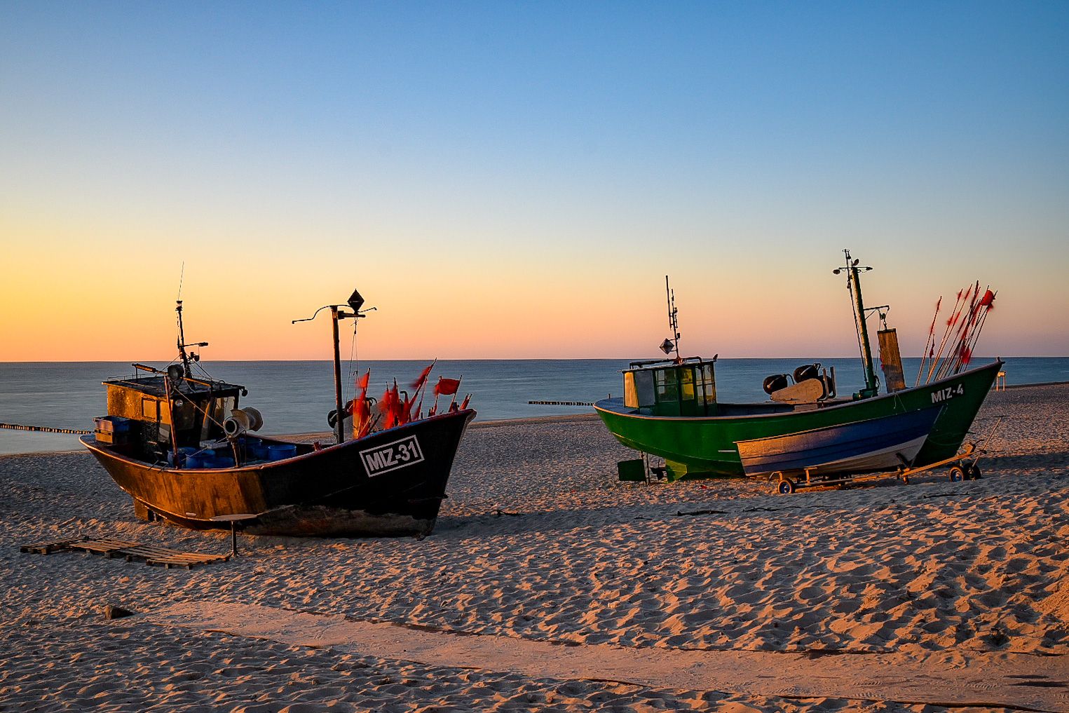 Boats at the beach, Poland