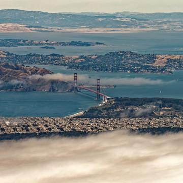 Golden Gate Bridge, San Francisco [from plane], USA