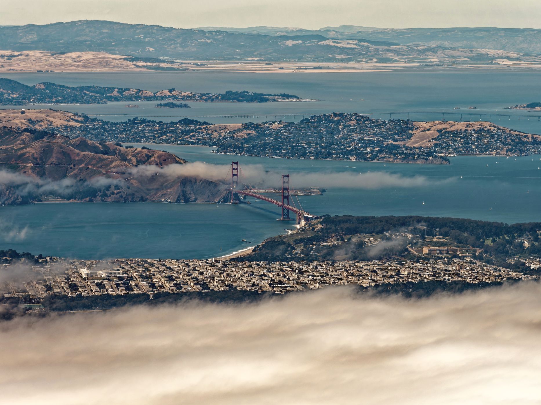 Golden Gate Bridge, San Francisco [from plane], USA
