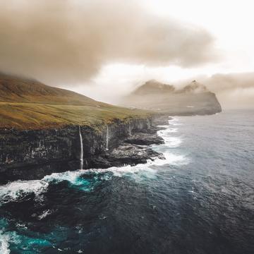 Ocean Road next to Malinsfjall, Faroe Islands