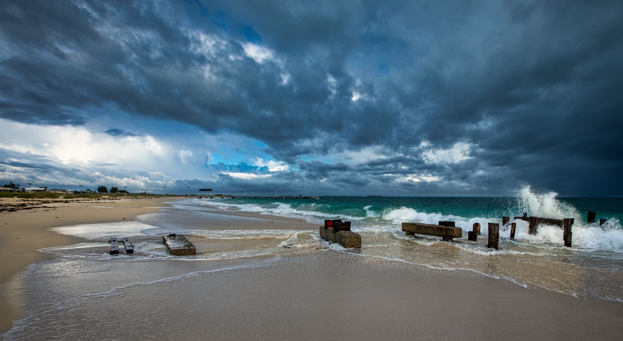 Old Jetty storm Jurien Bay, Western Australia, Australia