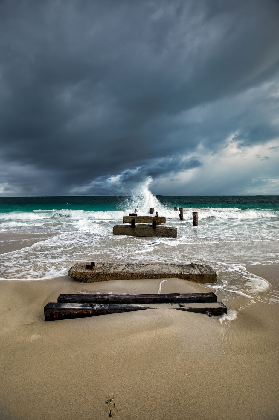 Old Jetty storm Jurien Bay, Western Australia, Australia