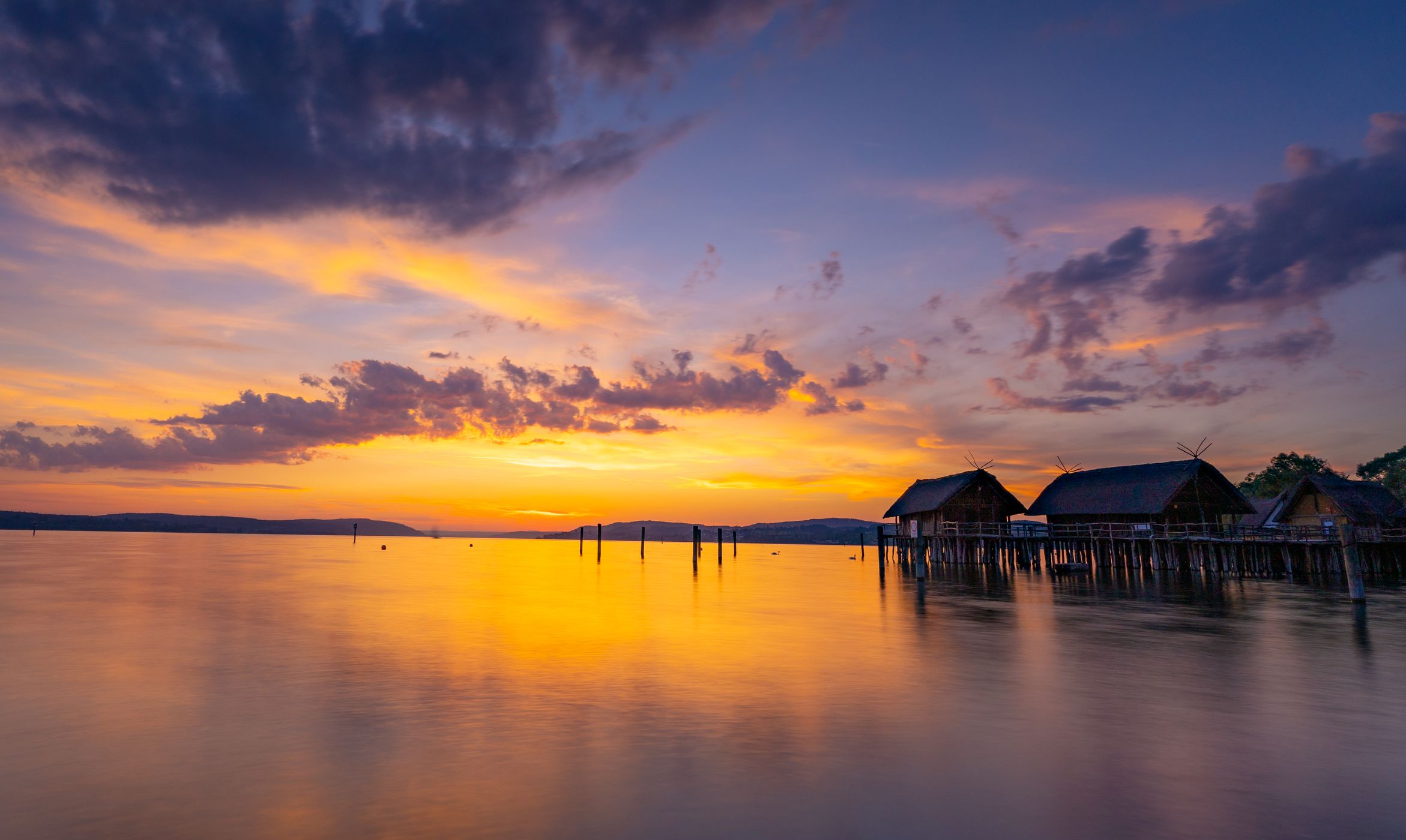 Pile dwellings in Uhldingen on Lake Constance, Germany