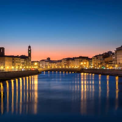 Pisa, Lungarno, Ponte di Mezzo, Italy