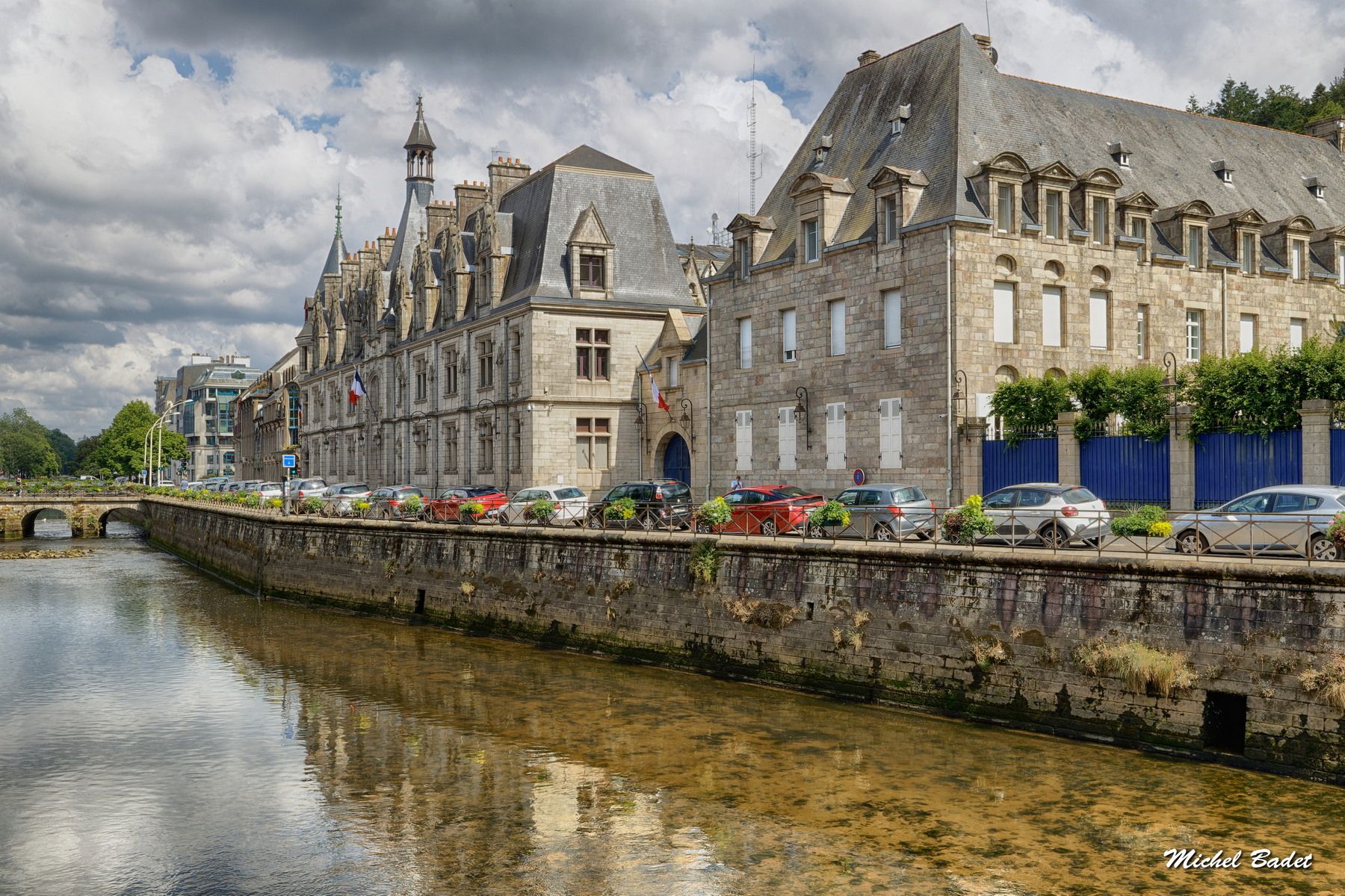 Quimper city center and Odet river, France