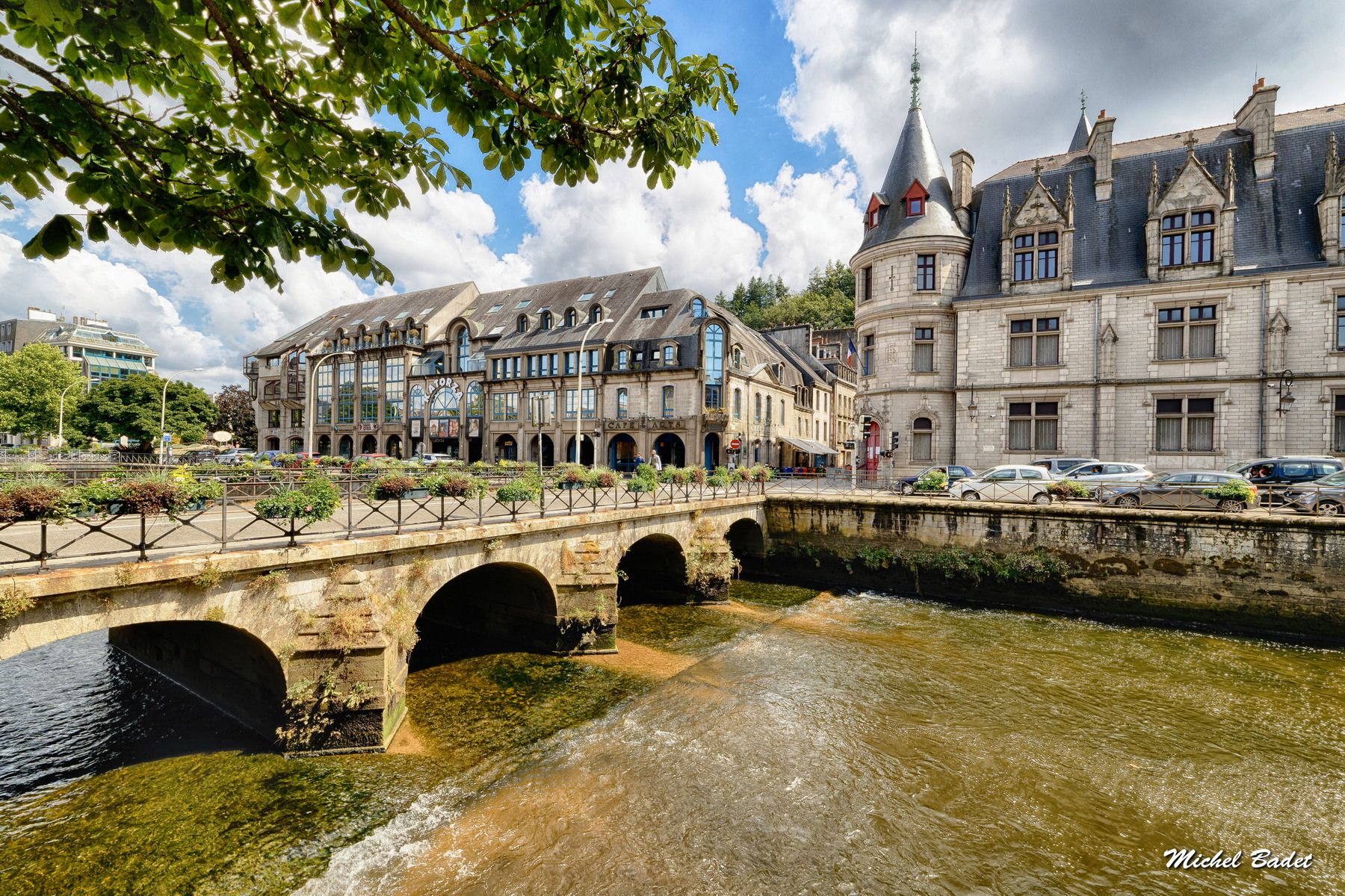 Quimper city center and Odet river, France