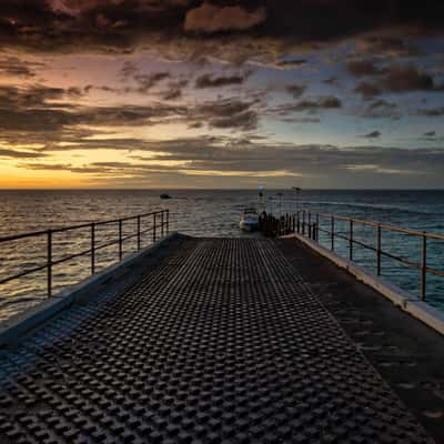 Above the jetty Bundegi Beach, Exmouth, Western Australia, Australia