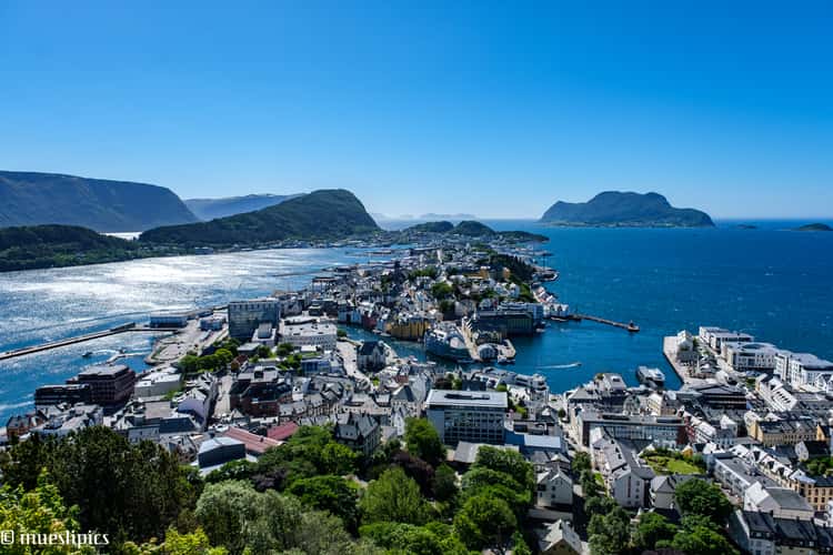 View over Ålesund from Fjellstua Viewpoint