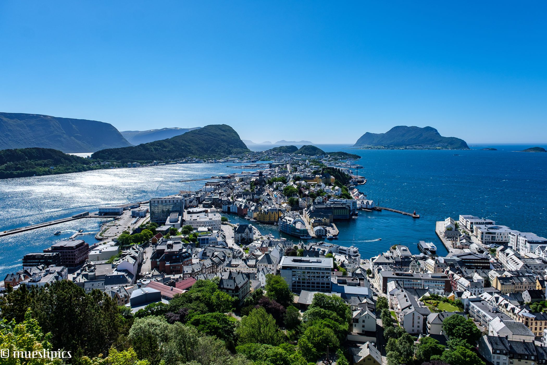 View over Ålesund from Fjellstua Viewpoint, Norway