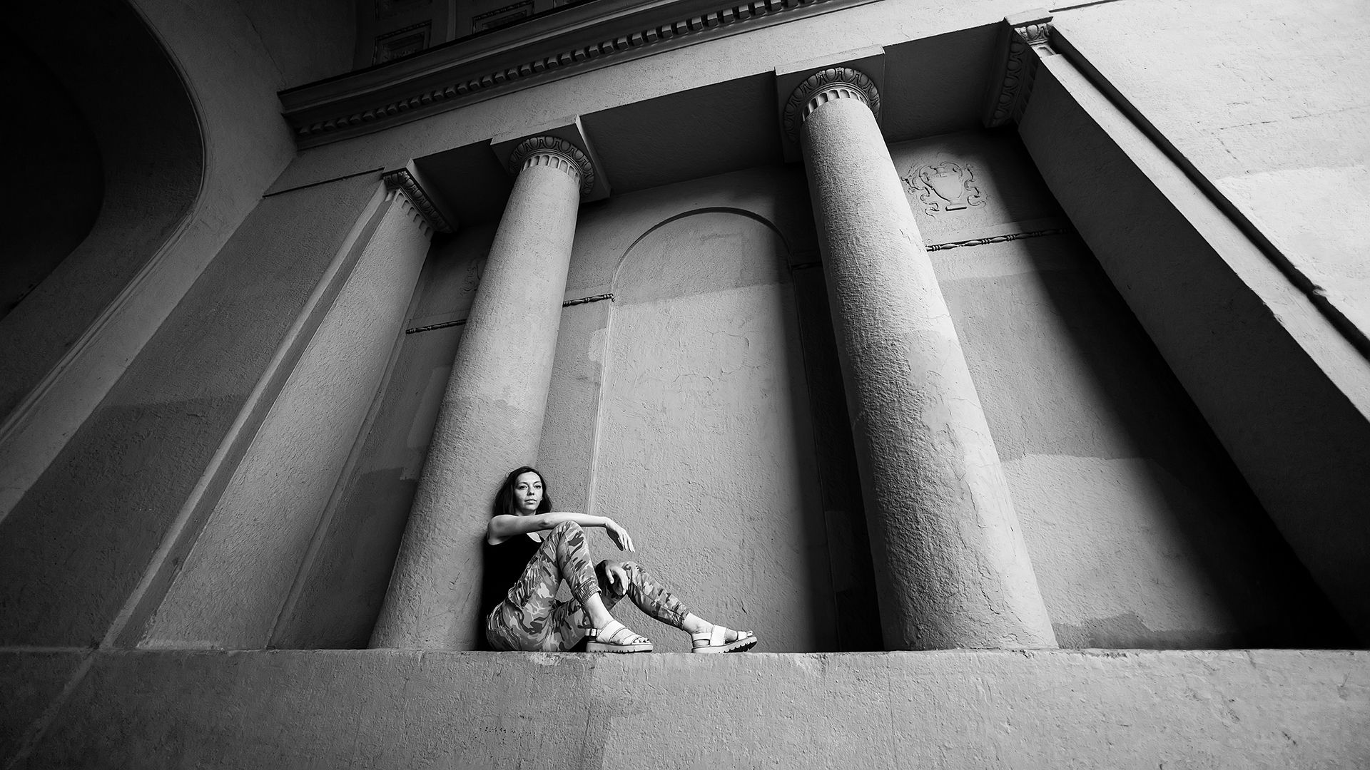 Colonnade in the old house, Russian Federation