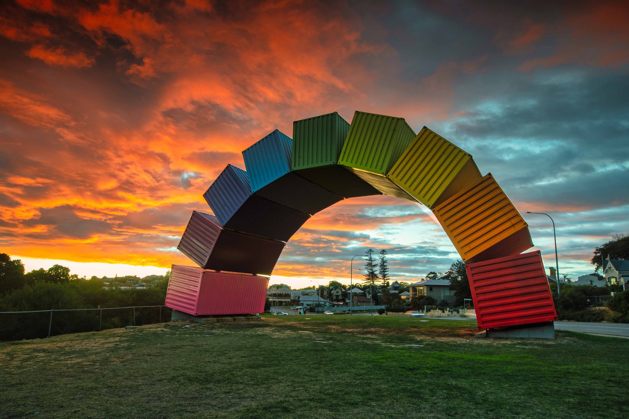 Coloured containers, Fremantle, Western Australia, Australia