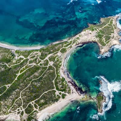 Drone view of thebay North Head, Jurien Bay, WA, Australia