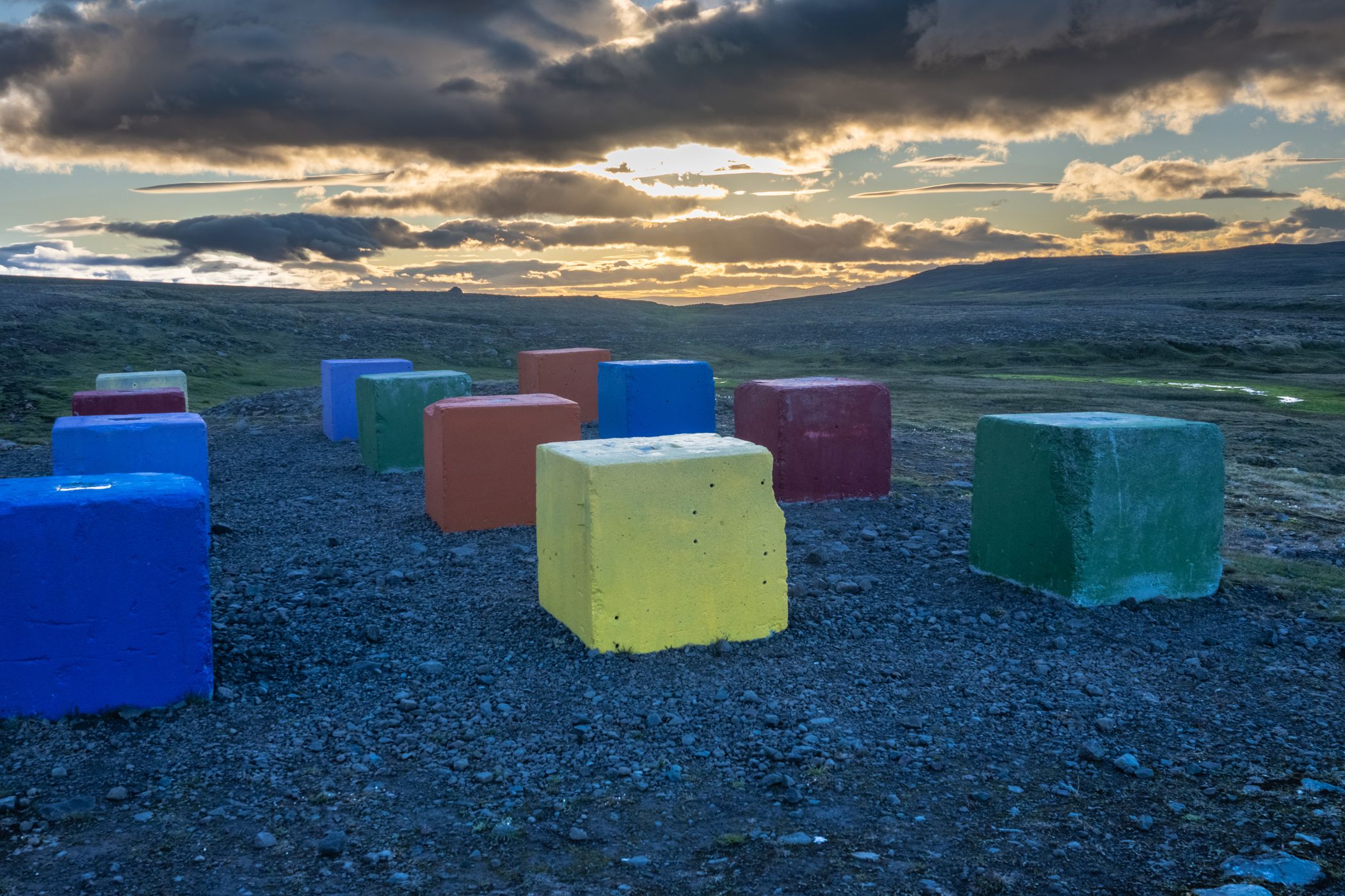 Heavier Mountain art sculpture, Iceland