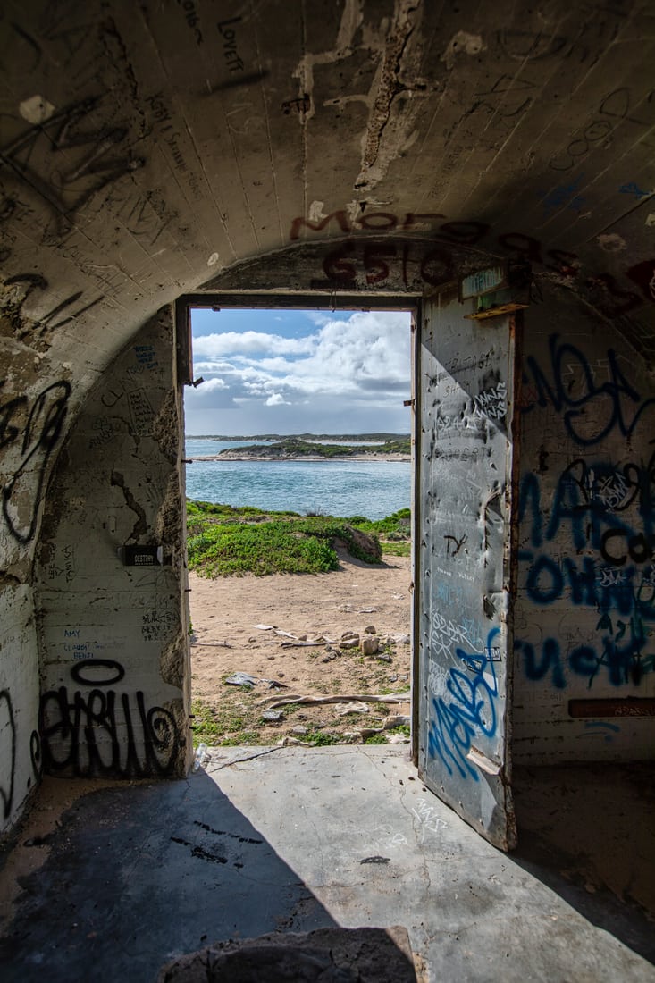 Inside the bunker North Head, Jurien Bay, Western Australia, Australia
