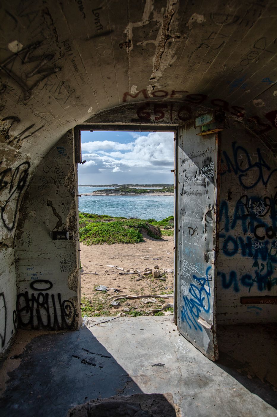 Inside the bunker North Head, Jurien Bay, Western Australia, Australia