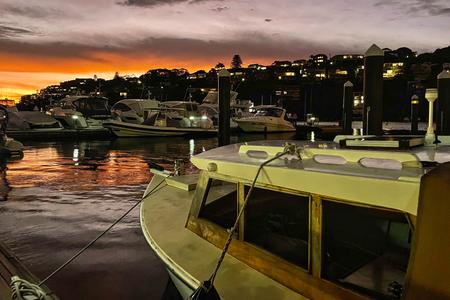 Old Boat The Spit, Mosman, Sunset, Sydney, NSW