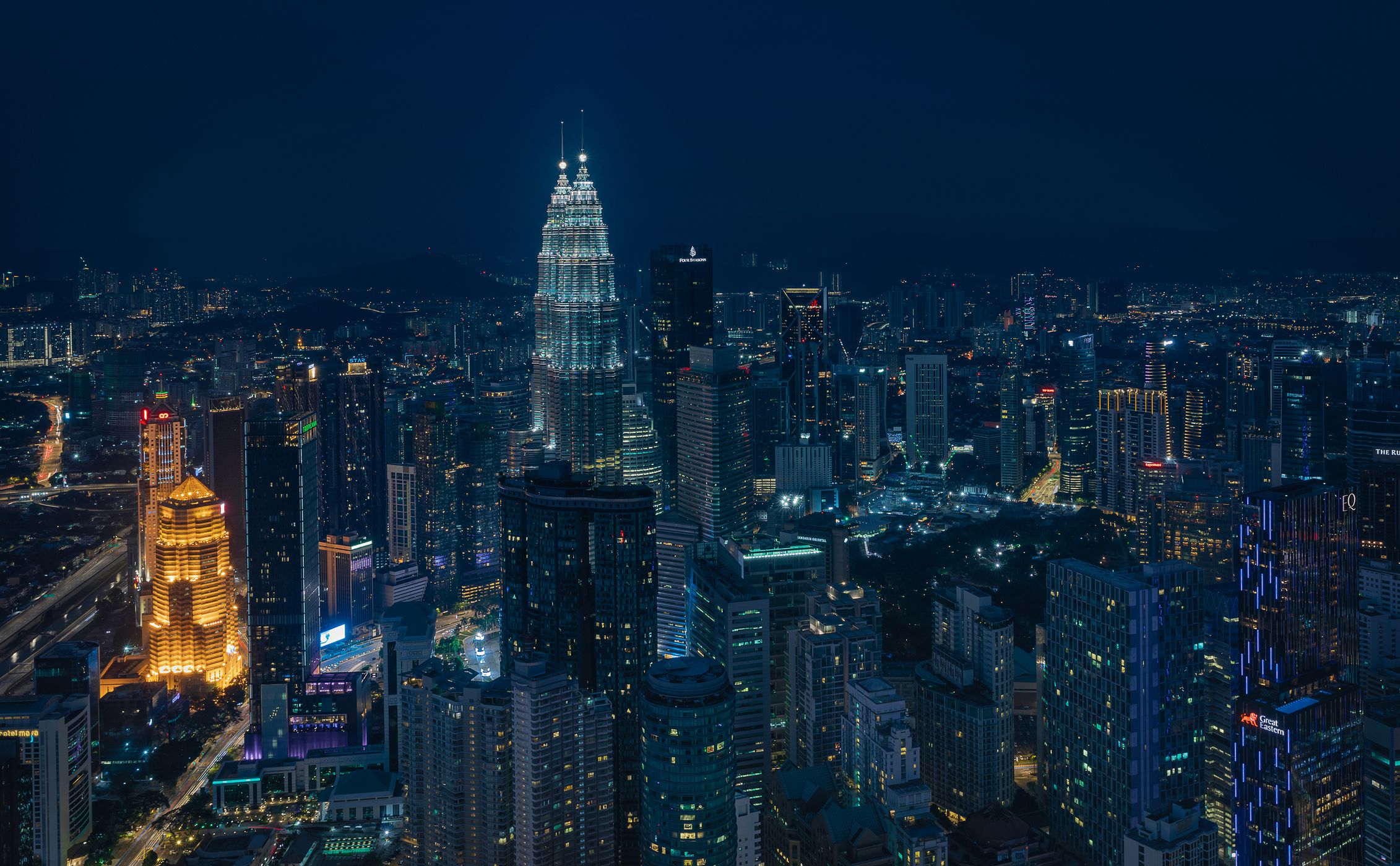 Petronas Twin Towers from Menara Kuala Lumpur, Malaysia