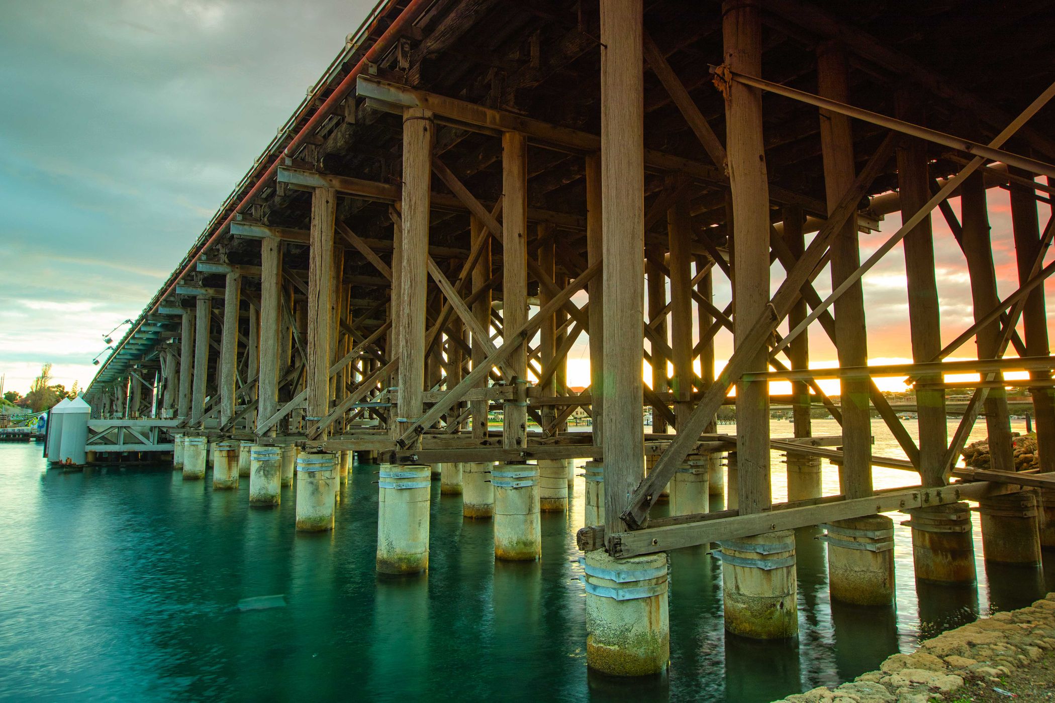 Under Fremantle Traffic Bridge, Western Australia, Australia