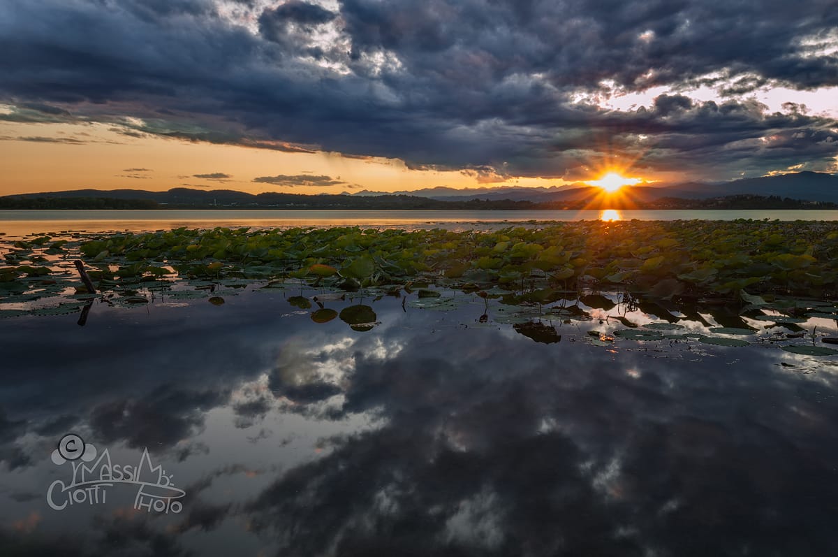 Sunset Varese lake, Italy