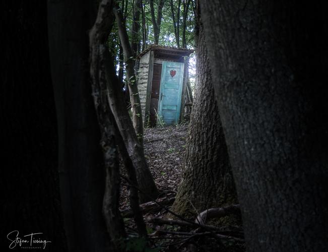 Toilet house in the woods